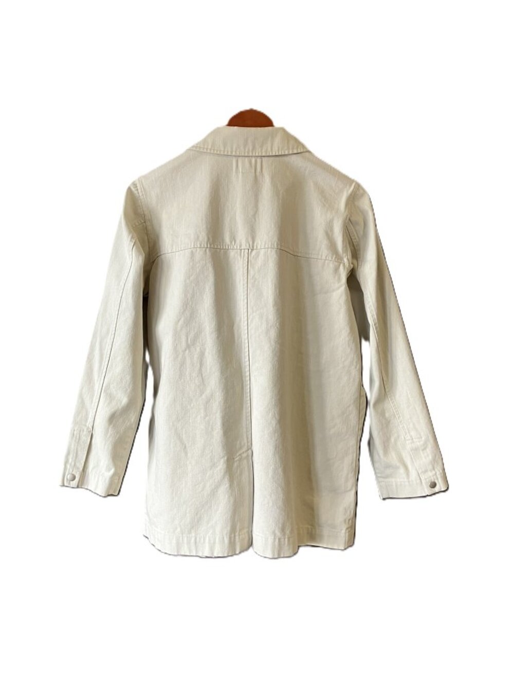 L.L.Bean Women's Small Off-White Utility Jacket | Nautical Hook Clasp Closure - Picture 3 of 13